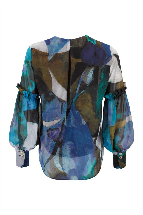 Túnica estampada manga balão