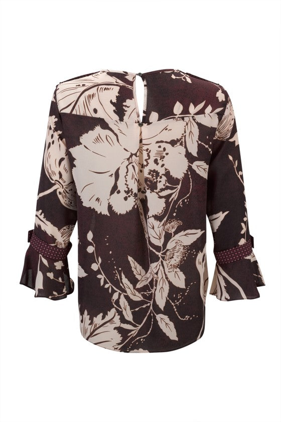 Túnica estampada divisas nos ombros