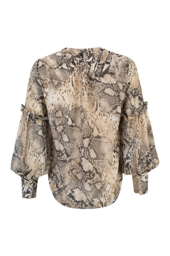 Túnica estampada manga balão