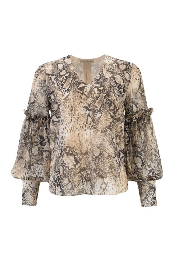 Túnica estampada manga balão