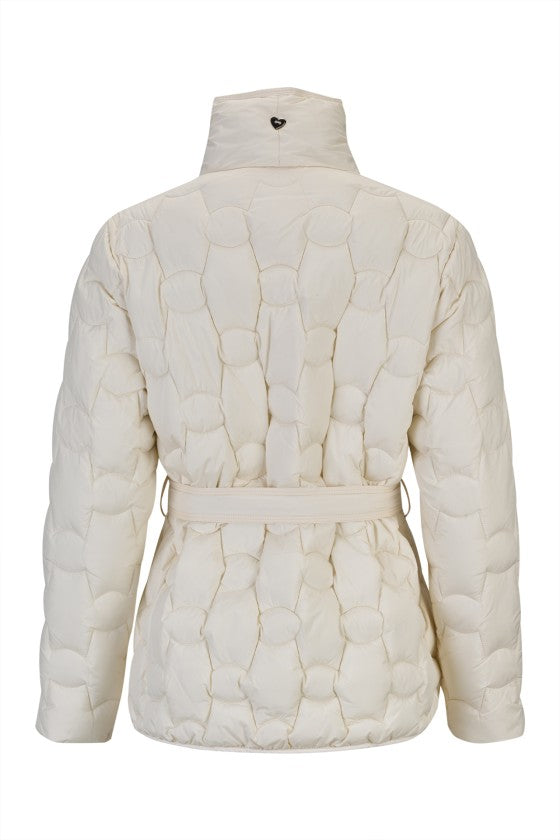 Parka acolchoada com cinto